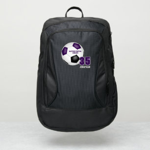 purple black school club team colors soccer port authority® backpack