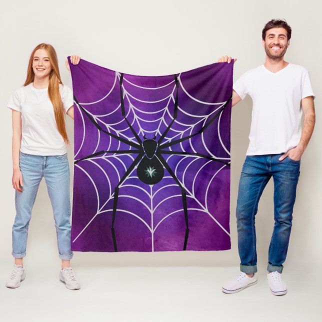 Purple Black Spider Throw Blanket (In Situ)