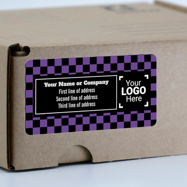 Purple & Black Squares - Checked Small Business Label (Creator Uploaded)