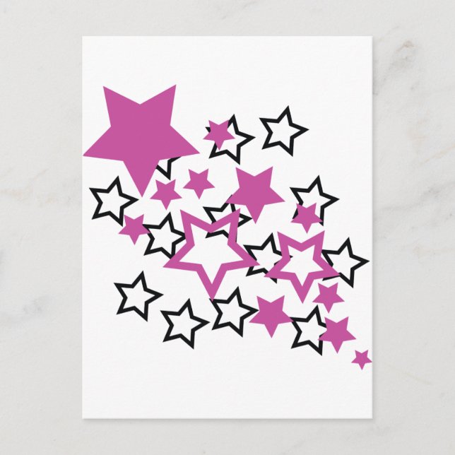 purple black stars postcard (Front)