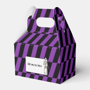 Purple & Black Stripe Halloween Treat Favor Box