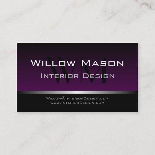 Purple  Black Stripe Professional Business Card