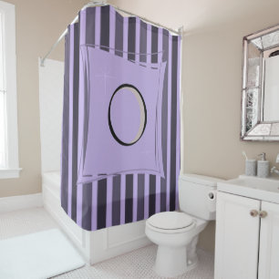 Purple black stripe showercurtain shower curtain