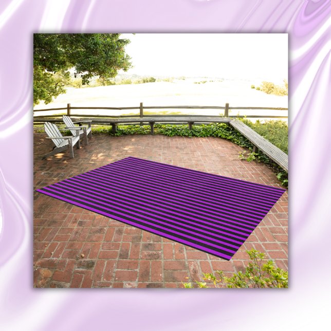 Purple & Black Striped Bold | Outdoor Rug (Creator Uploaded)