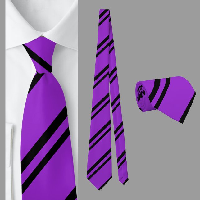 Purple Black Striped Pattern          Neck Tie (Creator Uploaded)
