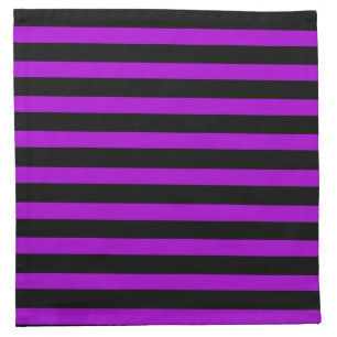Purple & Black Stripes   Cloth Napkin
