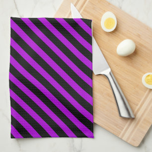 Purple & Black Stripes   Kitchen Towel