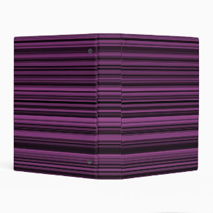 Purple Black Stripes Pattern Mini Binder