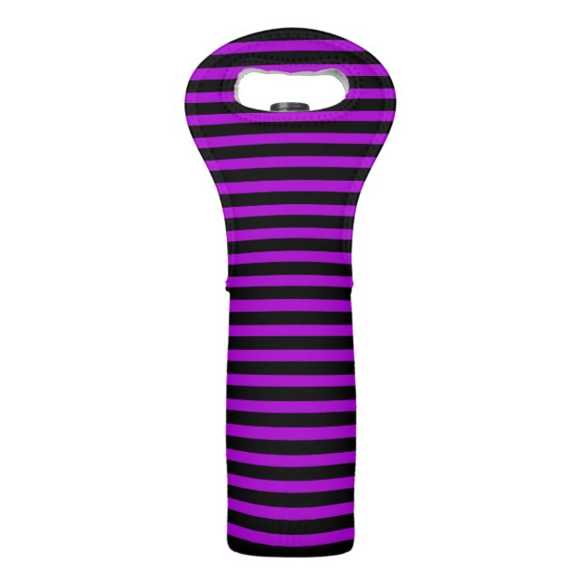 Purple & Black Stripes | Wine Bag (Front)