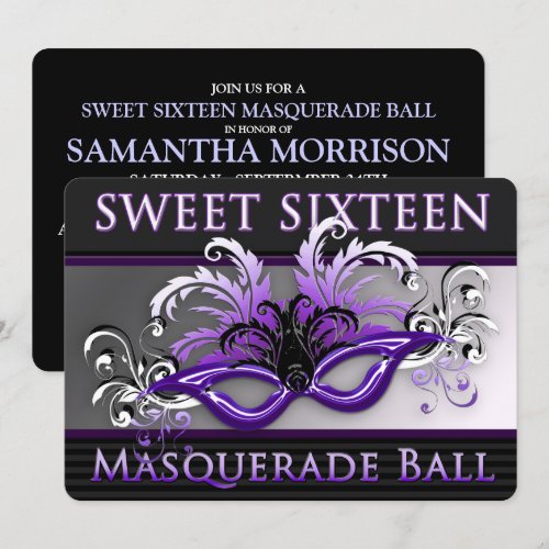 Sweet Sixteen Masquerade Ball Invitations