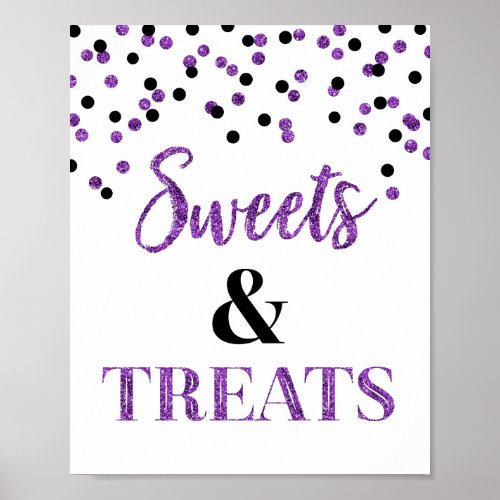 Purple Black Sweets  Treats Dessert Table Poster
