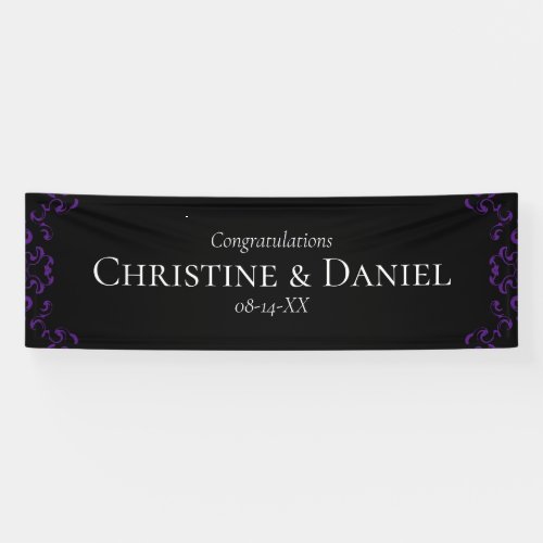 Purple  Black Swirl Gothic Wedding Banner