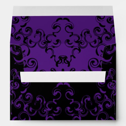 Purple  Black Swirl Gothic Wedding Envelope