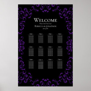 Purple & Black Swirl Gothic Wedding Poster
