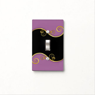 Purple-black Swirl Light Switch Cover