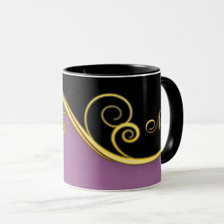 Purple-black Swirl w/out Monogram Mug