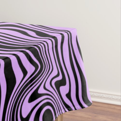 Purple Black Tablecloth Abstract Waves Your Colors