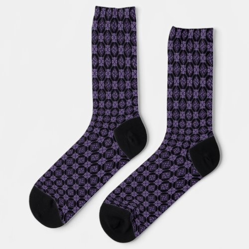 Purple  Black Tatreez Henna Thobe Pattern Socks