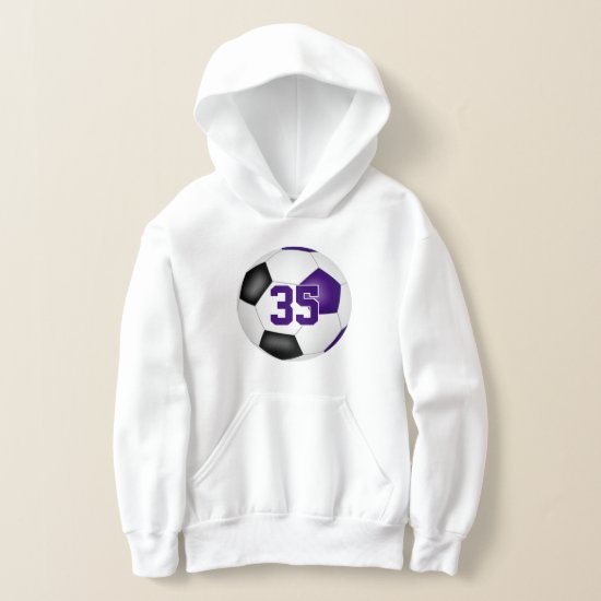 purple black team colors jersey number soccer hoodie