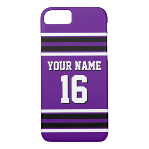 Purple Black Team Jersey Custom Number Name iPhone 8/7 Case