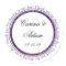 Purple Black Thank You Wedding Favor Sticker