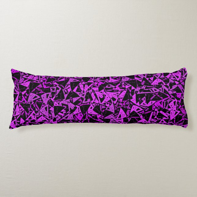 Purple Black Triangle Pattern Body Pillow (Front)