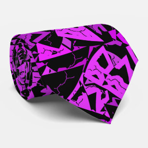 Purple Black Triangle Pattern Neck Tie