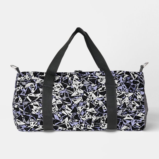 Purple Black Triangle Pattern Small Duffle Bag (Front)
