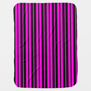 Purple Black Vertical Stripes Pattern Design Baby Blanket