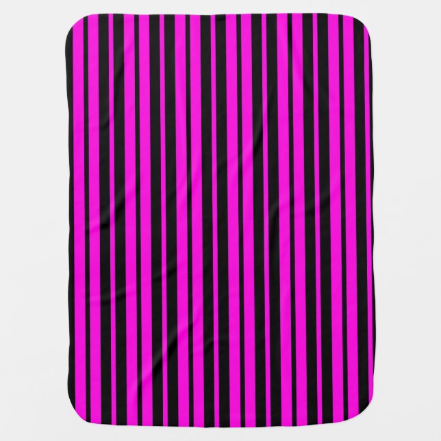 Purple Black Vertical Stripes Pattern Design Baby Blanket (Front)