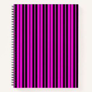Purple Black Vertical Stripes Pattern Design Notebook