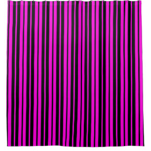 Purple Black Vertical Stripes Pattern Design Shower Curtain