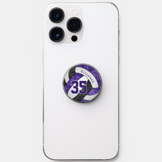 purple black volleyball girls sports team colors PopSocket