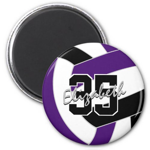 purple black volleyball team colors gifts magnet