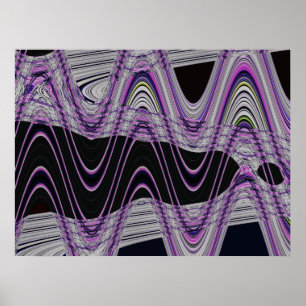 purple black waves poster