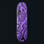 Purple Black Waves Skateboard or Choose Color<br><div class="desc">Custom Colors - Abstract Warped Black and Purple Wavy Striped Skateboards - Customizable - or Choose / add your favorite background color ! MIGNED Design</div>