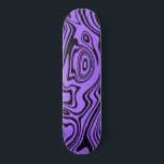 Purple Black Waves Skateboard or Choose Color<br><div class="desc">Custom Colors - Abstract Warped Black and Purple Wavy Striped Skateboards - Customizable - or Choose / add your favorite background color ! MIGNED Design</div>