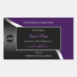 Purple Black Wavy Silver with Logo Product Labels
