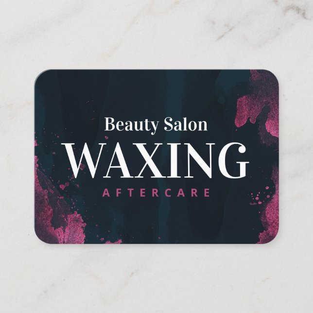 Purple Black Waxing Aftercare Card  (Front)