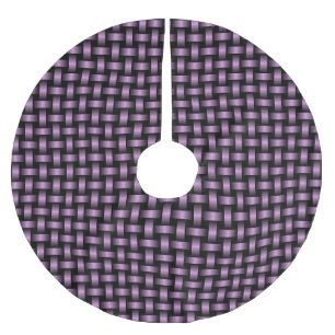 Purple Black Weave Pattern Brushed Polyester Tree Skirt