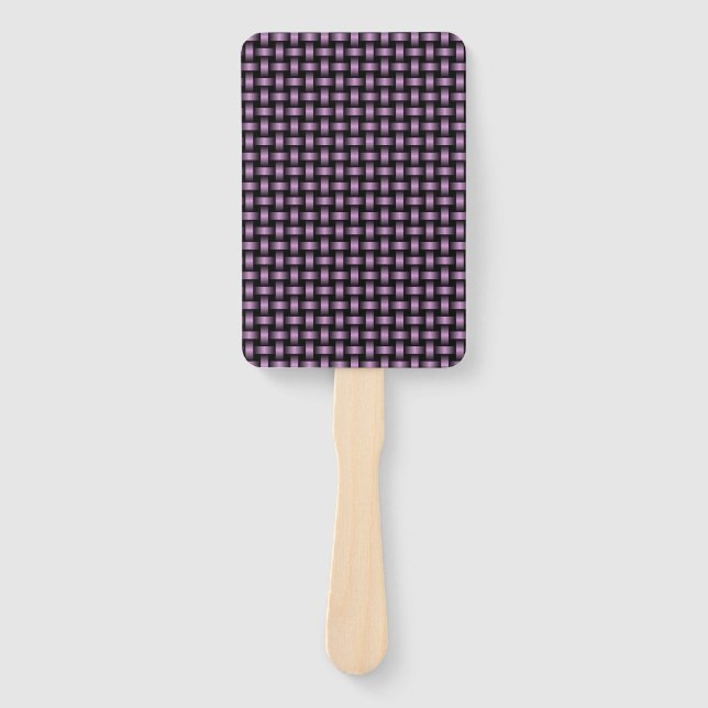 Purple Black Weave Pattern Hand Fan (Front)