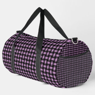 Purple Black Weave Pattern Large Duffel Bag