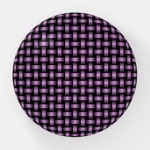 Purple Black Weave Pattern Paperweight