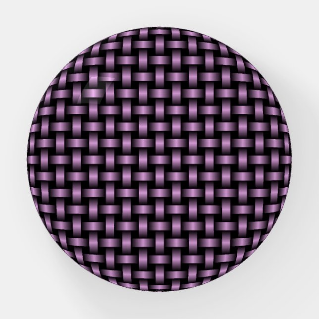 Purple Black Weave Pattern Paperweight (Front)