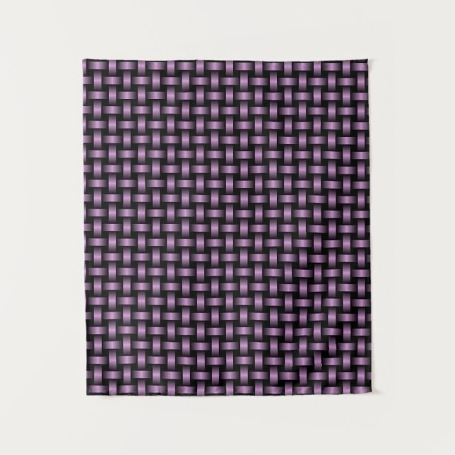 Purple Black Weave Pattern Tapestry (Front)