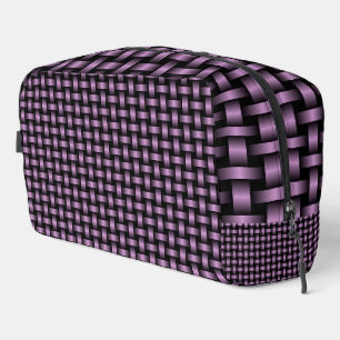 Purple Black Weave Pattern Toiletry Bag
