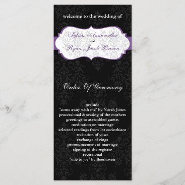 purple black Wedding program