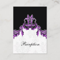 purple black wedding Reception Cards