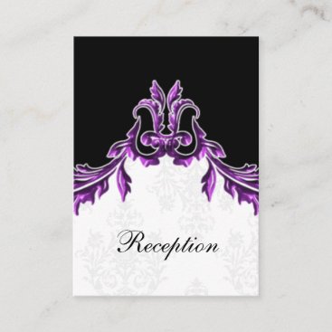 purple black wedding Reception Cards