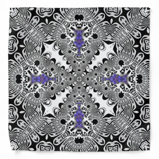 Purple Black+White Bandana Tribal Weave Pattern